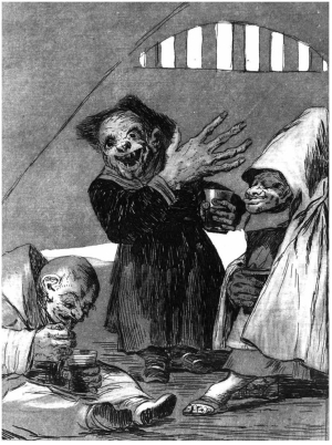 Francisco Goya, &Mu;&iota;&kappa;&rho;ά &tau;&epsilon;&lambda;ώ&nu;&iota;&alpha;, 1803. &Omicron;&xi;&upsilon;&gamma;&rho;&alpha;&phi;ί&alpha; &sigma;&epsilon; &chi;&alpha;&rho;&tau;ί, 21,4x15 &epsilon;&kappa;. &Alpha;&pi;ό &tau;&eta; &sigma;&epsilon;&iota;&rho;ά Los Caprichos.